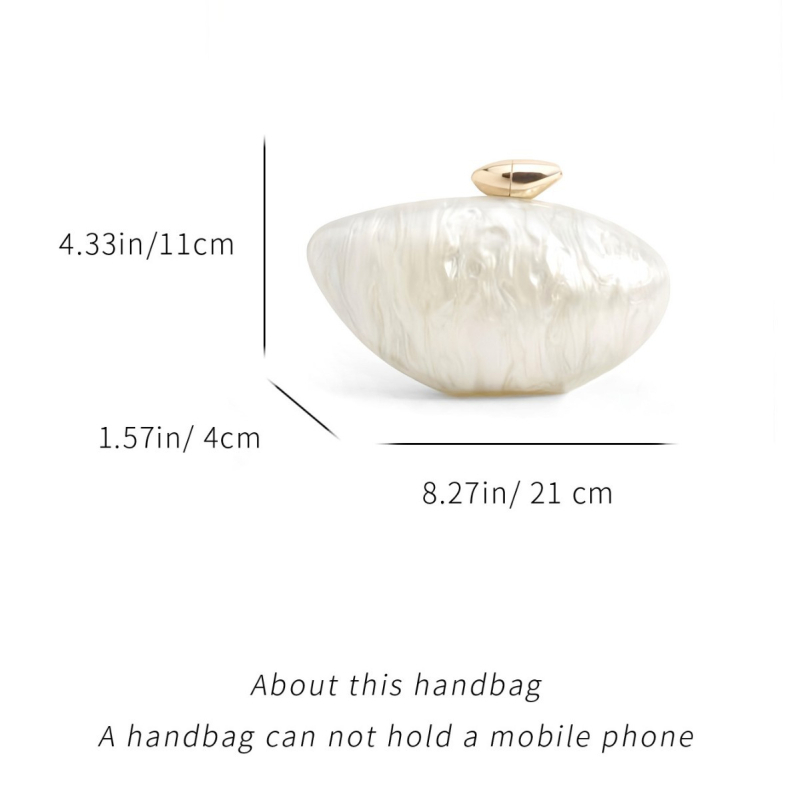 Átlátszó akril klatch táska lánccal - mágneses zár, poliészter bélés, mindennapi használatra