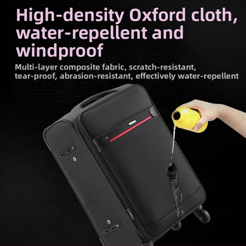 Valiză din Oxford, cu roți universale, închidere cu fermoar, extensibilă, posibilitate de logo personalizat