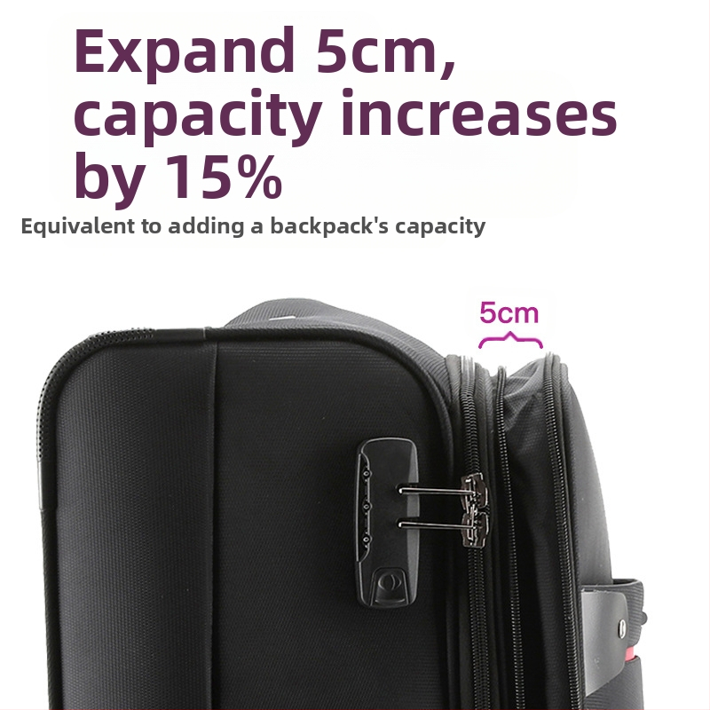 Куфар от Oxford плат с универсални колела, ципно затваряне, разширяем, възможност за персонализирано лого