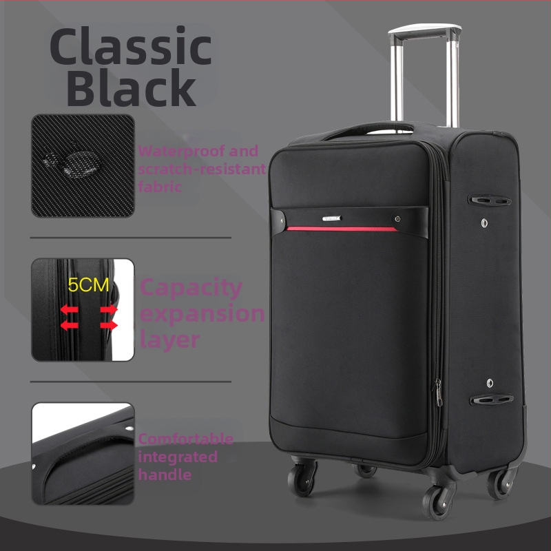 Valiză din Oxford, cu roți universale, închidere cu fermoar, extensibilă, posibilitate de logo personalizat