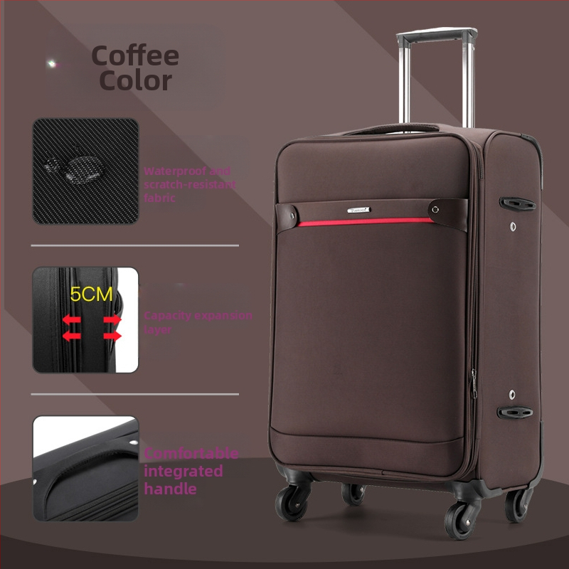 Valiză din Oxford, cu roți universale, închidere cu fermoar, extensibilă, posibilitate de logo personalizat