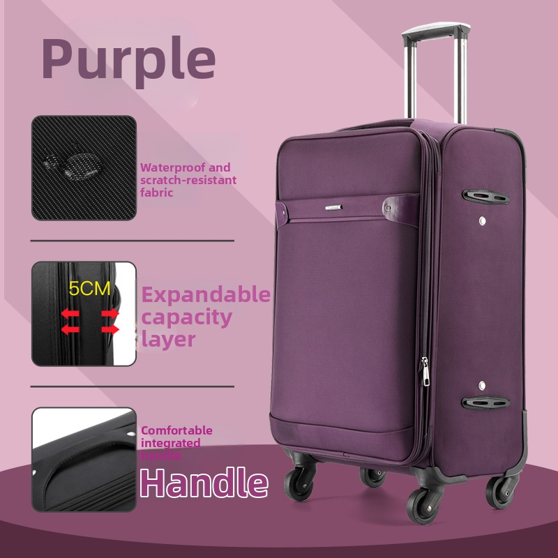 Valiză din Oxford, cu roți universale, închidere cu fermoar, extensibilă, posibilitate de logo personalizat