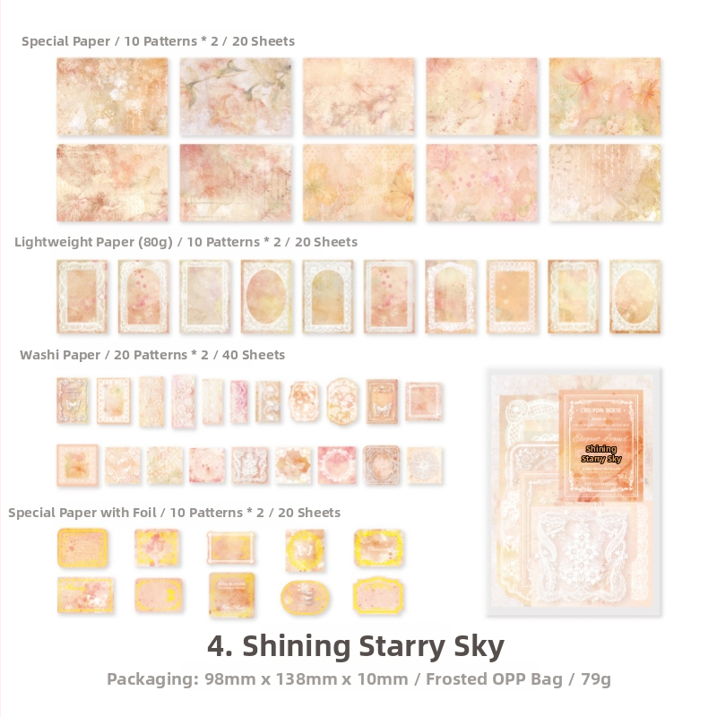 Σετ υλικών ρετρό διακόσμησης ημερολογίου - 100 τεμ., 4 στυλ, μάρκα DREHOP/Mengxi, βάρος 79 g