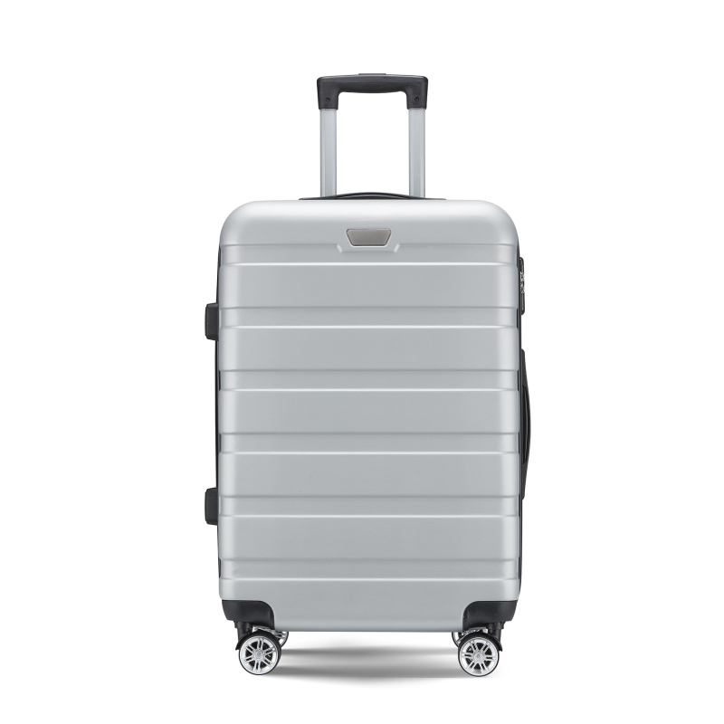 Set de trei bagaje din ABS cu lacăt cu parolă anti-furt, aprobat pentru zbor, roți universale, căptușeală poliester