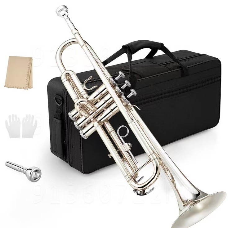 Тръмпет в B-бемол за начинаещи, чисто нов духов инструмент