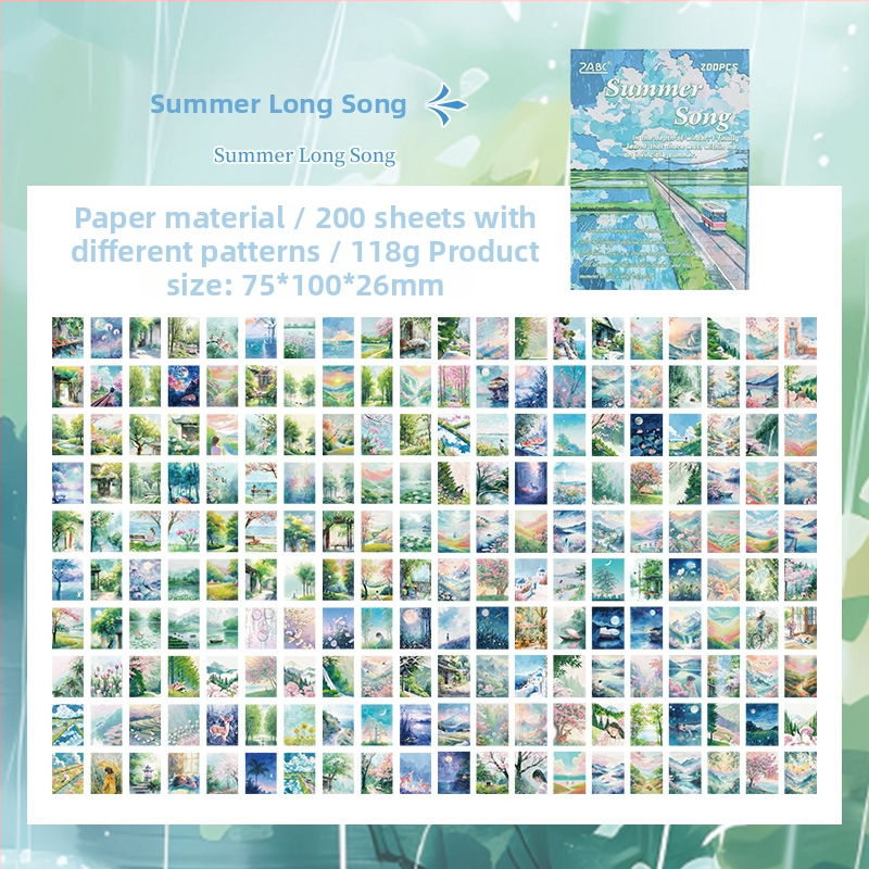 Yuezhen Χαρτί Σημειώσεων Τεσσάρων Εποχών – Μη Κολλητό, Στυλ Τούβλου, Ημερολόγιο με Αυτοκόλλητα – Χωρίς Άδεια IP