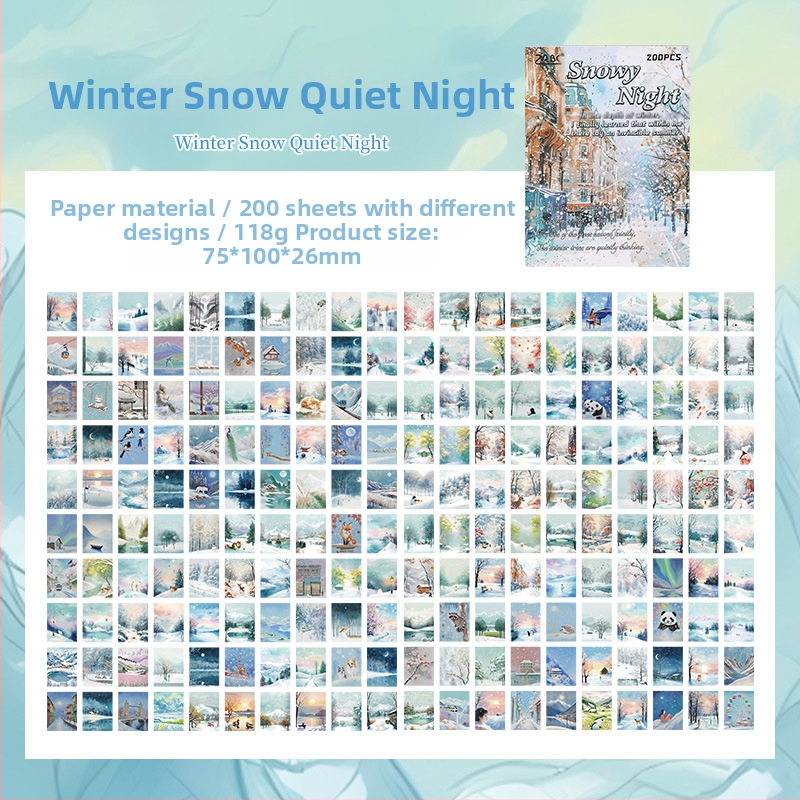 Yuezhen Χαρτί Σημειώσεων Τεσσάρων Εποχών – Μη Κολλητό, Στυλ Τούβλου, Ημερολόγιο με Αυτοκόλλητα – Χωρίς Άδεια IP