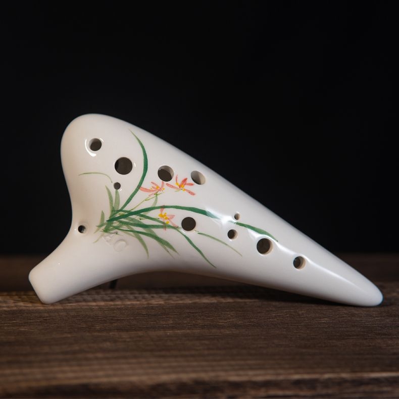 Окарина с 12 отвора в ключ C (алто), керамична за начинаещи