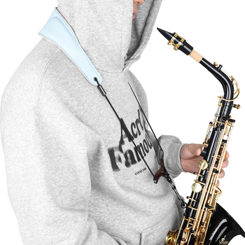 Szaxofon vállpánt TS-211~14 | mikroszálas bőr, SBR, cinkötvözet | csúszásmentes vállpánt