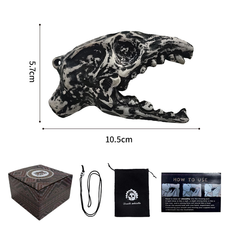 Porcelininė okarina, vaiduoklių švilpukas, Aztekų drakonas Helovyno dekorui, prekės ženklas Dehua Tao Dixuan, kategorija: Gyvūnai, pakuotė: kempinės spalvos dėžutė