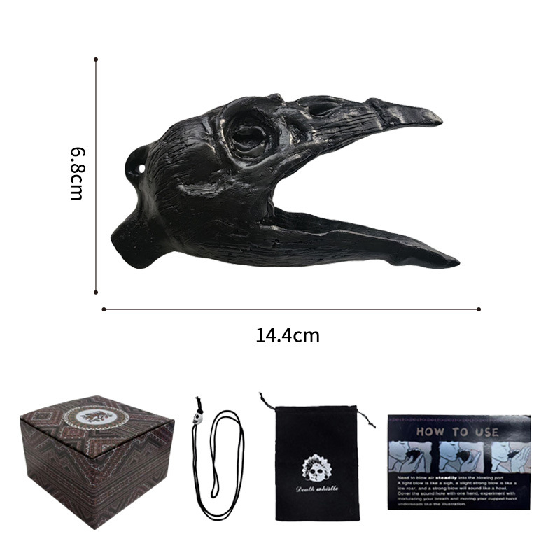 Porcelininė okarina, vaiduoklių švilpukas, Aztekų drakonas Helovyno dekorui, prekės ženklas Dehua Tao Dixuan, kategorija: Gyvūnai, pakuotė: kempinės spalvos dėžutė