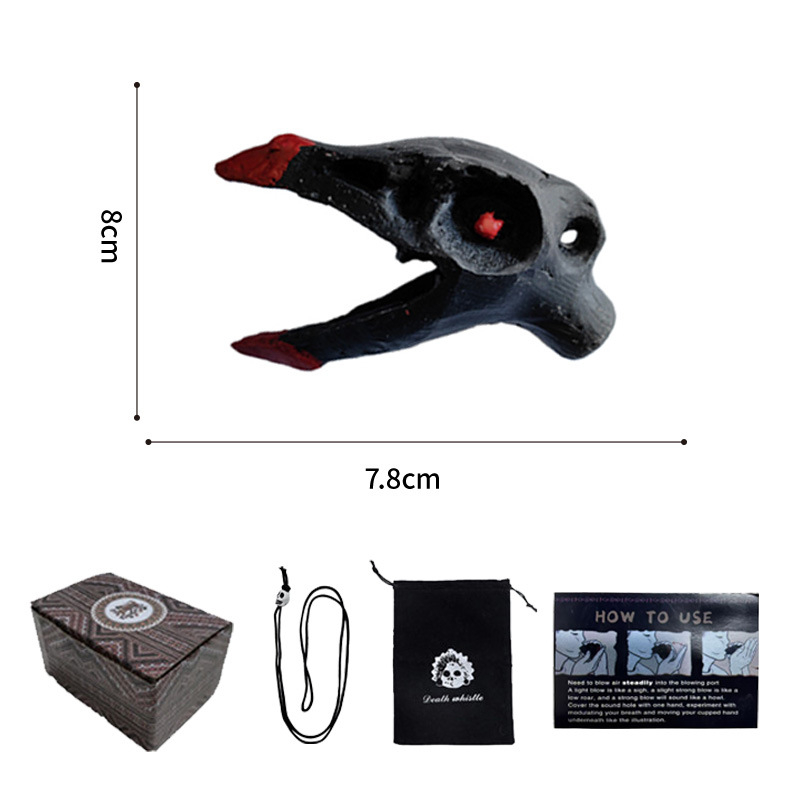 Porcelininė okarina, vaiduoklių švilpukas, Aztekų drakonas Helovyno dekorui, prekės ženklas Dehua Tao Dixuan, kategorija: Gyvūnai, pakuotė: kempinės spalvos dėžutė