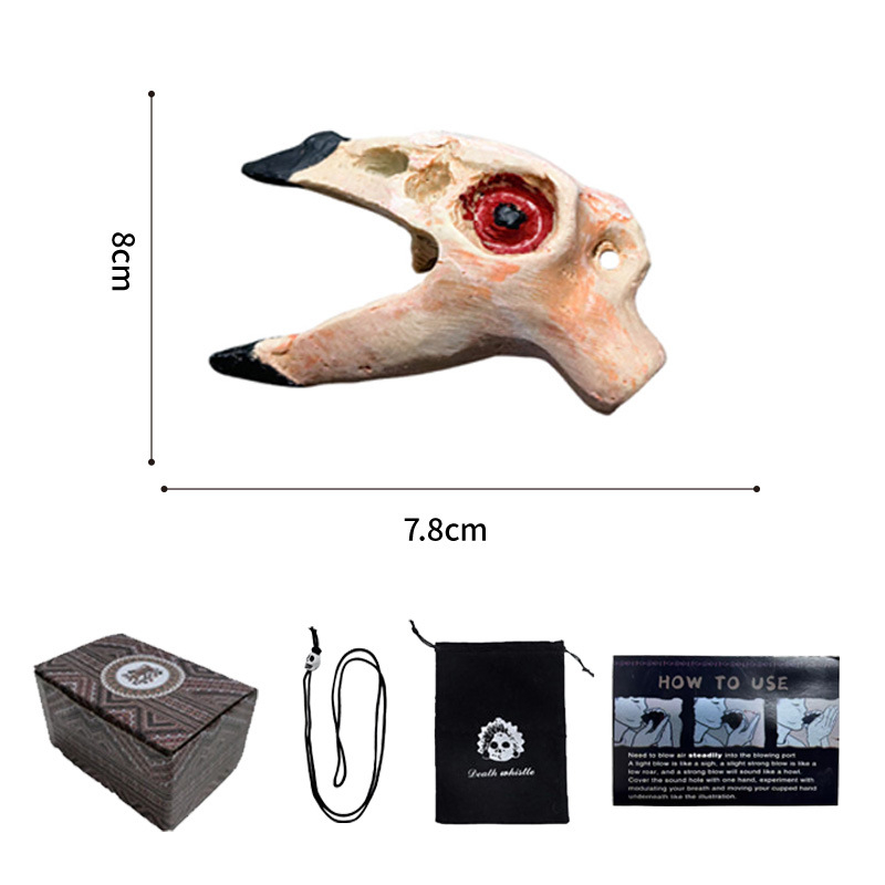 Porcelininė okarina, vaiduoklių švilpukas, Aztekų drakonas Helovyno dekorui, prekės ženklas Dehua Tao Dixuan, kategorija: Gyvūnai, pakuotė: kempinės spalvos dėžutė