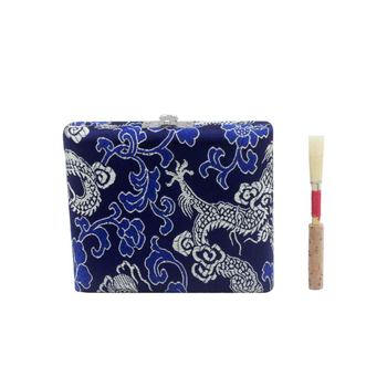 Oboe hangszeres tok, 6 darabos készlet, selyemmintás fa tároló, modell YY-21