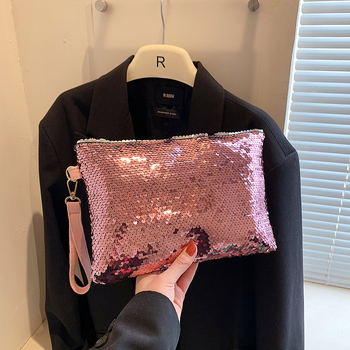 Csipkés konverttáska cipzárral, telefonzseb, horizontálisan négyzet alakú, poliészter bélés