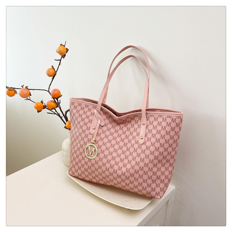 Torba za ramena tipa tote, ulični stil, PU materijal, horizontalni kvadratni oblik, zatvaranje zipom, podstava od poliestera