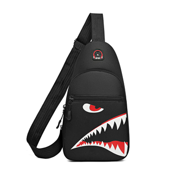 Мъжка чанта за гърдите, найлон, проветряваща, водоустойчива и ултра лека, Lingzhi Kangaroo, стил улична мода.