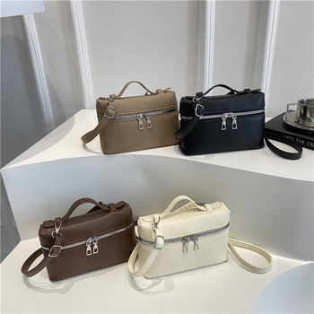 Crossbody torba - ulični stil, PU koža, horizontalni kvadratni oblik, zatvarač, podstava od poliestera