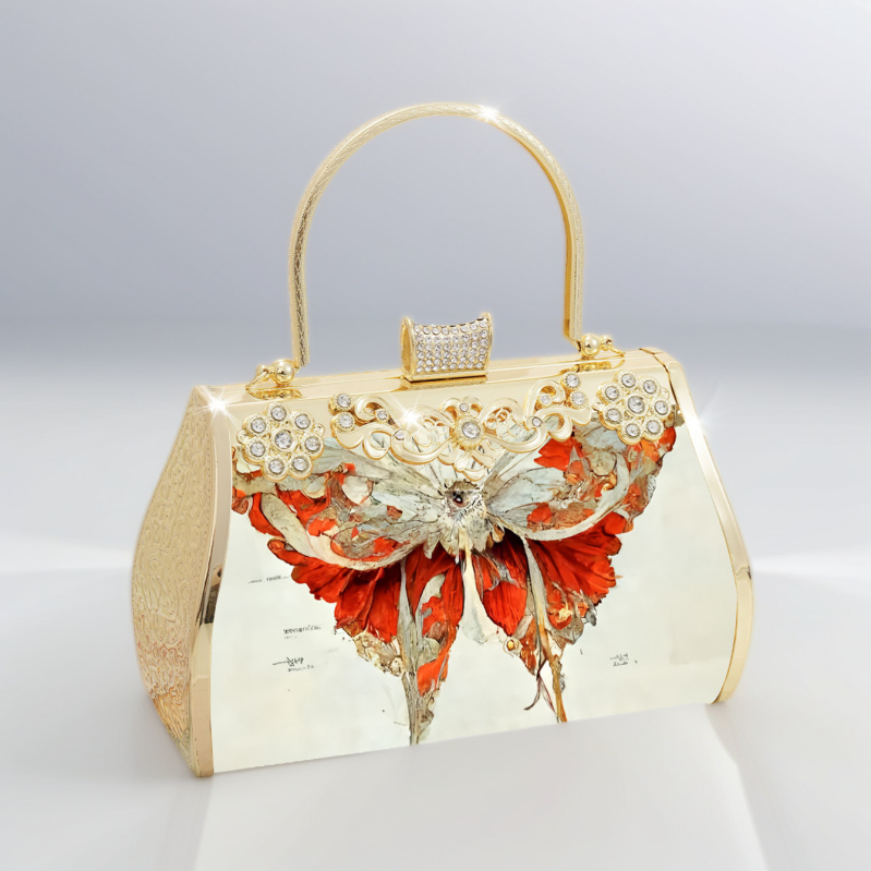 Елегантна вечерна чанта PU с заключване, хоризонтална квадратна форма, вътрешни джобове: ID джоб и ламиниран цип, подплата полиестер