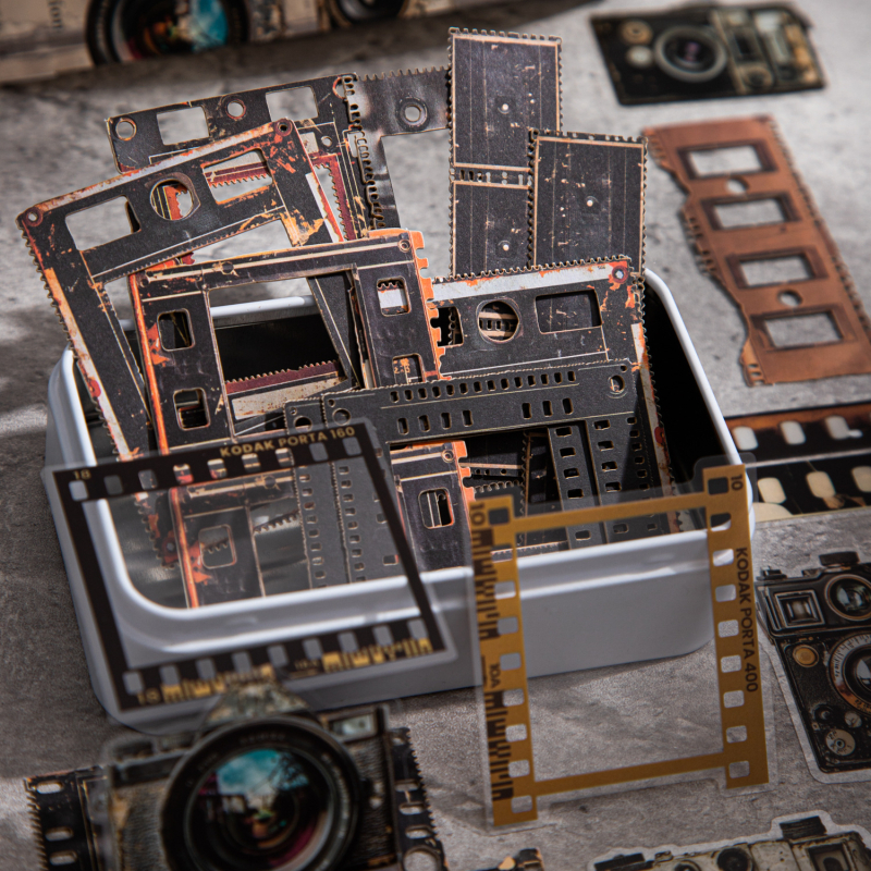 DIY scrapbooking dekorativne naljepnice — Dark Phantom retro Time Capsule serija, 90 komada, 4 dizajna, 60 g, bez ljepila, tiskanje