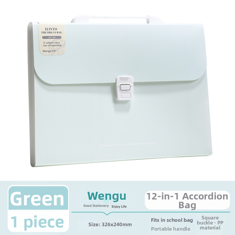 A4 мултисекционна акордеонна папка за изпитни листове – PP материал, 12 отделения, дебелина 0.6 мм