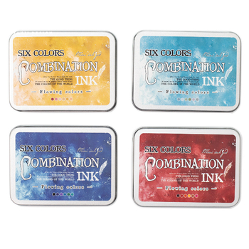 Mo mo комплект за печатни подложки с мастило, серия течни цветове, мастило на маслена основа, 6 стила
