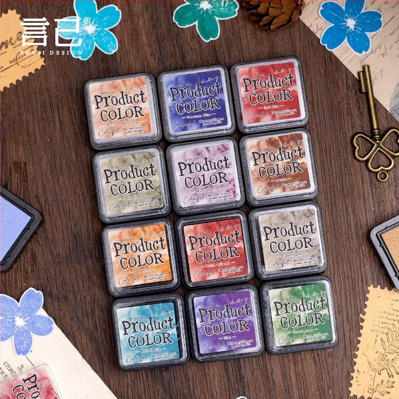 Mo mo sada podložiek s atramentom – séria tekutých farieb, atrament na olejovej báze, 6 štýlov