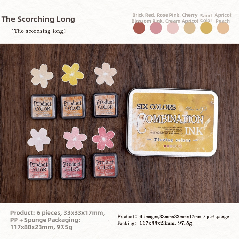 Mo mo tintapárna készlet – folyékony színek sorozata, olaj alapú tinta, 6 stílus