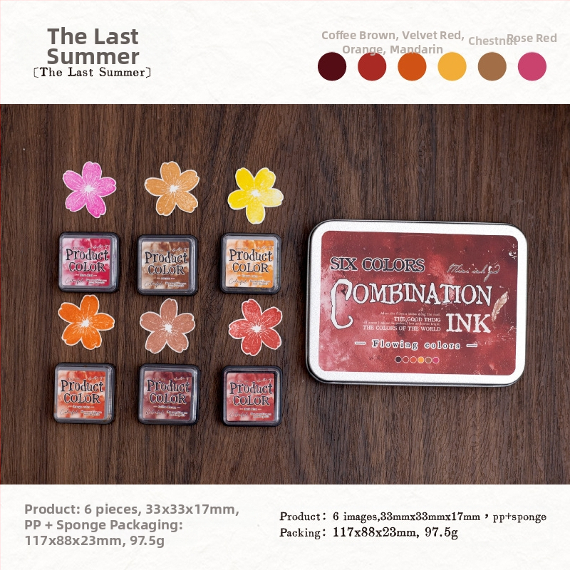 Mo mo tintapárna készlet – folyékony színek sorozata, olaj alapú tinta, 6 stílus