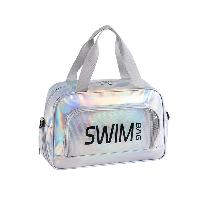 Δερμάτινη χιαστί τσάντα παραλίας με διαχωρισμό στεγνού-υγρού, αποθήκευση ταξιδιού και καλλυντικών, μεγάλη χωρητικότητα