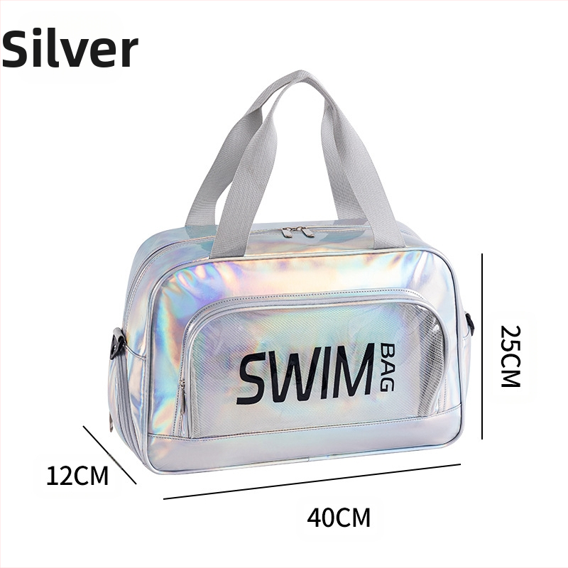 Δερμάτινη χιαστί τσάντα παραλίας με διαχωρισμό στεγνού-υγρού, αποθήκευση ταξιδιού και καλλυντικών, μεγάλη χωρητικότητα