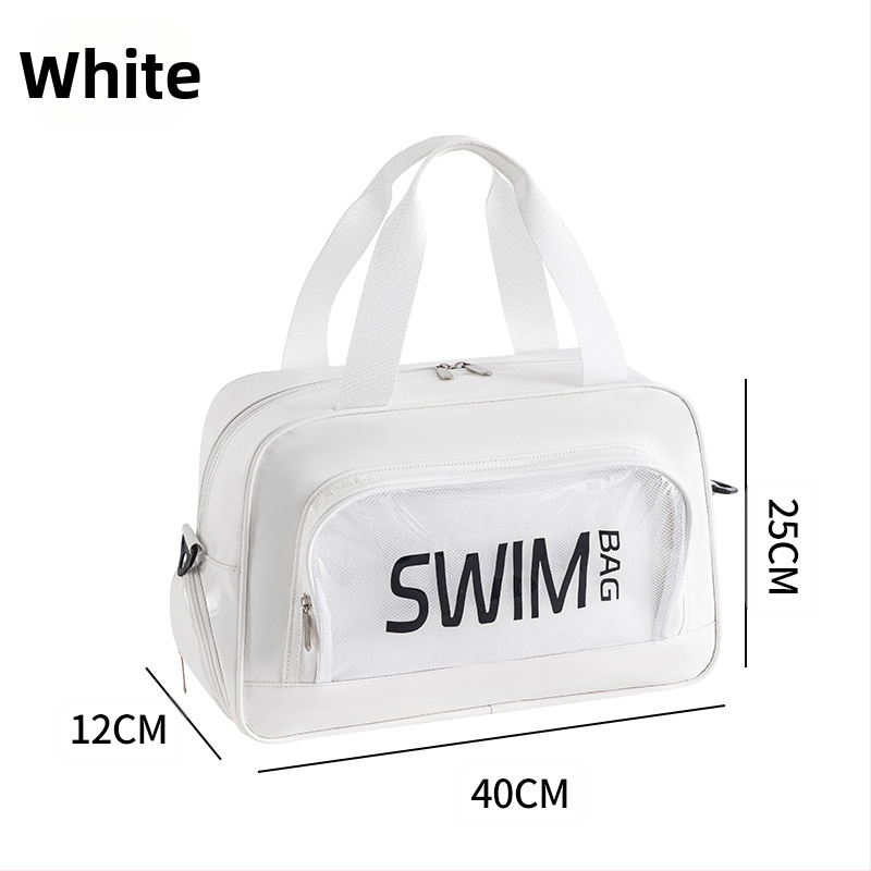 Δερμάτινη χιαστί τσάντα παραλίας με διαχωρισμό στεγνού-υγρού, αποθήκευση ταξιδιού και καλλυντικών, μεγάλη χωρητικότητα