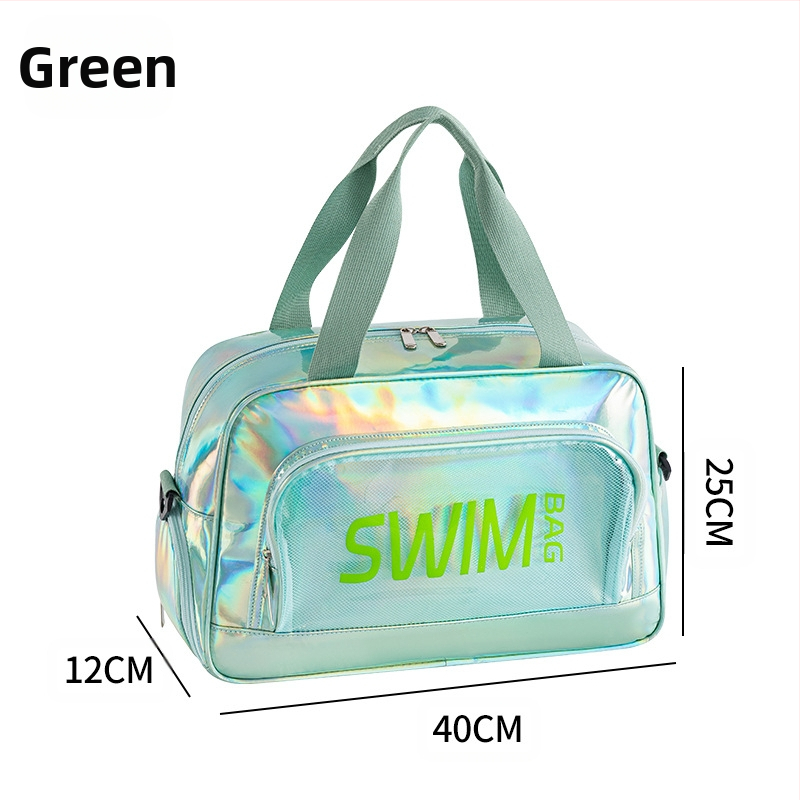 Δερμάτινη χιαστί τσάντα παραλίας με διαχωρισμό στεγνού-υγρού, αποθήκευση ταξιδιού και καλλυντικών, μεγάλη χωρητικότητα