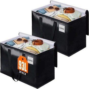Melna smaga PP pārvietošanas soma, austā plastmasas uzglabāšanas soma — materiāls: PP; tips: austā soma; mērķis: pārvietošana; slodze: 10