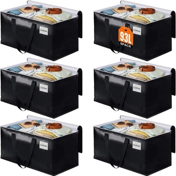 Melna smaga PP pārvietošanas soma, austā plastmasas uzglabāšanas soma — materiāls: PP; tips: austā soma; mērķis: pārvietošana; slodze: 10