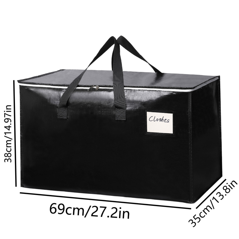 Melna smaga PP pārvietošanas soma, austā plastmasas uzglabāšanas soma — materiāls: PP; tips: austā soma; mērķis: pārvietošana; slodze: 10