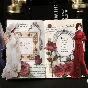 Σετ αυτοκόλλητων για ημερολόγιο – ρετρό στυλ, εντυπωσιακοί χαρακτήρες, PET υλικό, εκτύπωση, μάρκα Yuxian, αυτοκόλλητα με κόλλα