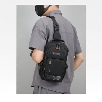 Мъжка чанта за гръден кош от оксфорд тъкан, градски стил, изключително лека, подплата от найлон, подходяща за 8-инчов лаптоп