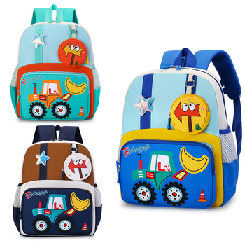 Mugursoma ar ekskavatora motīvu, universāla, elpojoša, Oxford audums, vasara 2025