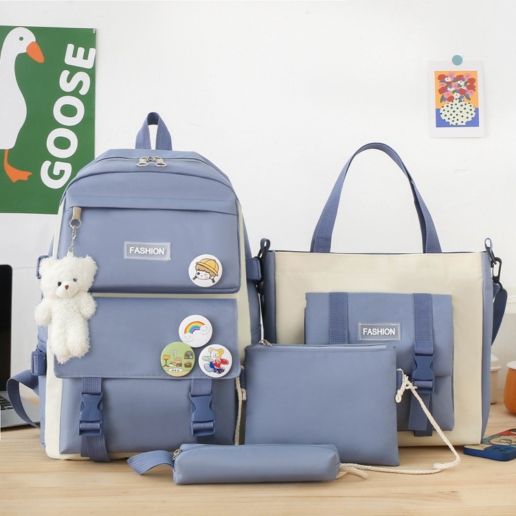 Školska torba s velikim kapacitetom 20–35 L, Oxford platno, prozračna i otporna na habanje, gradski stil, uzorak s slovima, stane 15-inčni prijenosnik