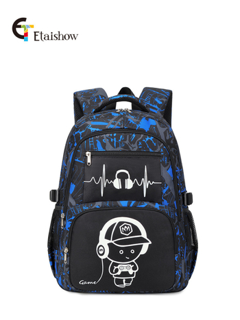 Училищна раница в корейски стил със светещ дизайн, голям капацитет, водоустойчива и устойчива на износване, извити презрамки