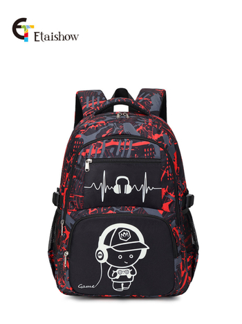 Училищна раница в корейски стил със светещ дизайн, голям капацитет, водоустойчива и устойчива на износване, извити презрамки