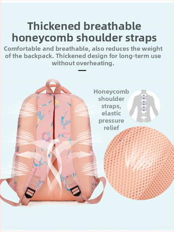 Раница за училище с голям капацитет, презрамки с въздушна възглавница, Oxford плат, дишаща и водоустойчива, полиестерова подплата, модел с буквен принт