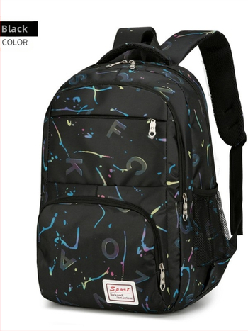 Τσάντα πλάτης μεγάλης χωρητικότητας, ιμάντες αερόσφυξης, ύφασμα Oxford, αναπνεύσιμη και αδιάβροχη, επένδυση πολυεστέρα, μοτίβο με γράμματα