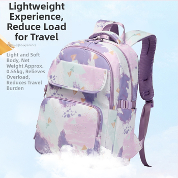 Комплект от три раници за ученици с чанта за обяд и принт (Oxford плат; дишаща, водоустойчива, ултралека, износоустойчива; извита презрамка)