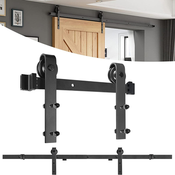 Csúszó barn door hardver készlet, modell JH-011, szénacélból, porbevonatú felülettel, testreszabható feldolgozás