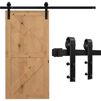 Csúszó barn door hardver készlet, modell JH-011, szénacélból, porbevonatú felülettel, testreszabható feldolgozás