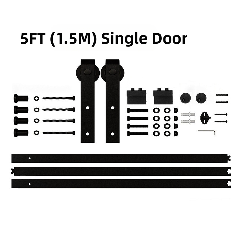 Csúszó barn door hardver készlet, modell JH-011, szénacélból, porbevonatú felülettel, testreszabható feldolgozás