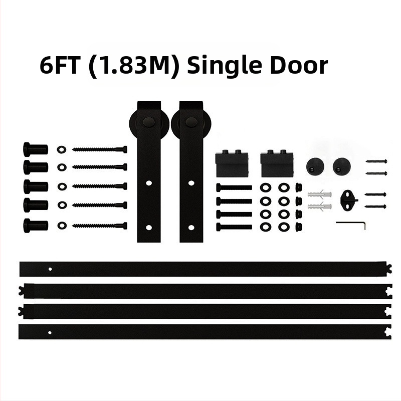 Csúszó barn door hardver készlet, modell JH-011, szénacélból, porbevonatú felülettel, testreszabható feldolgozás