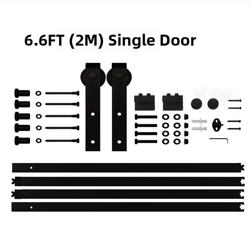 Csúszó barn door hardver készlet, modell JH-011, szénacélból, porbevonatú felülettel, testreszabható feldolgozás